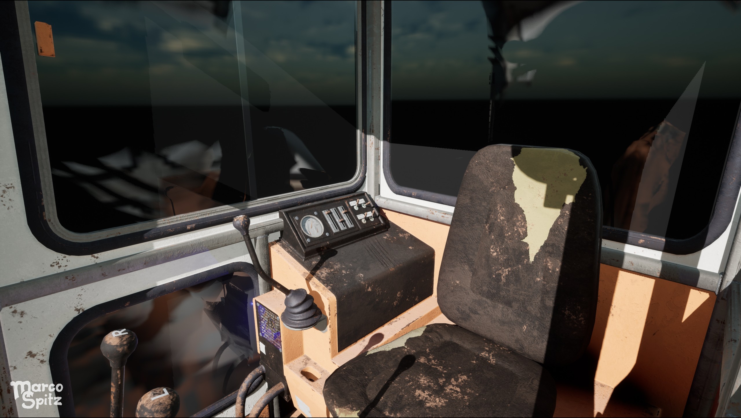 Interior detail render of excavator