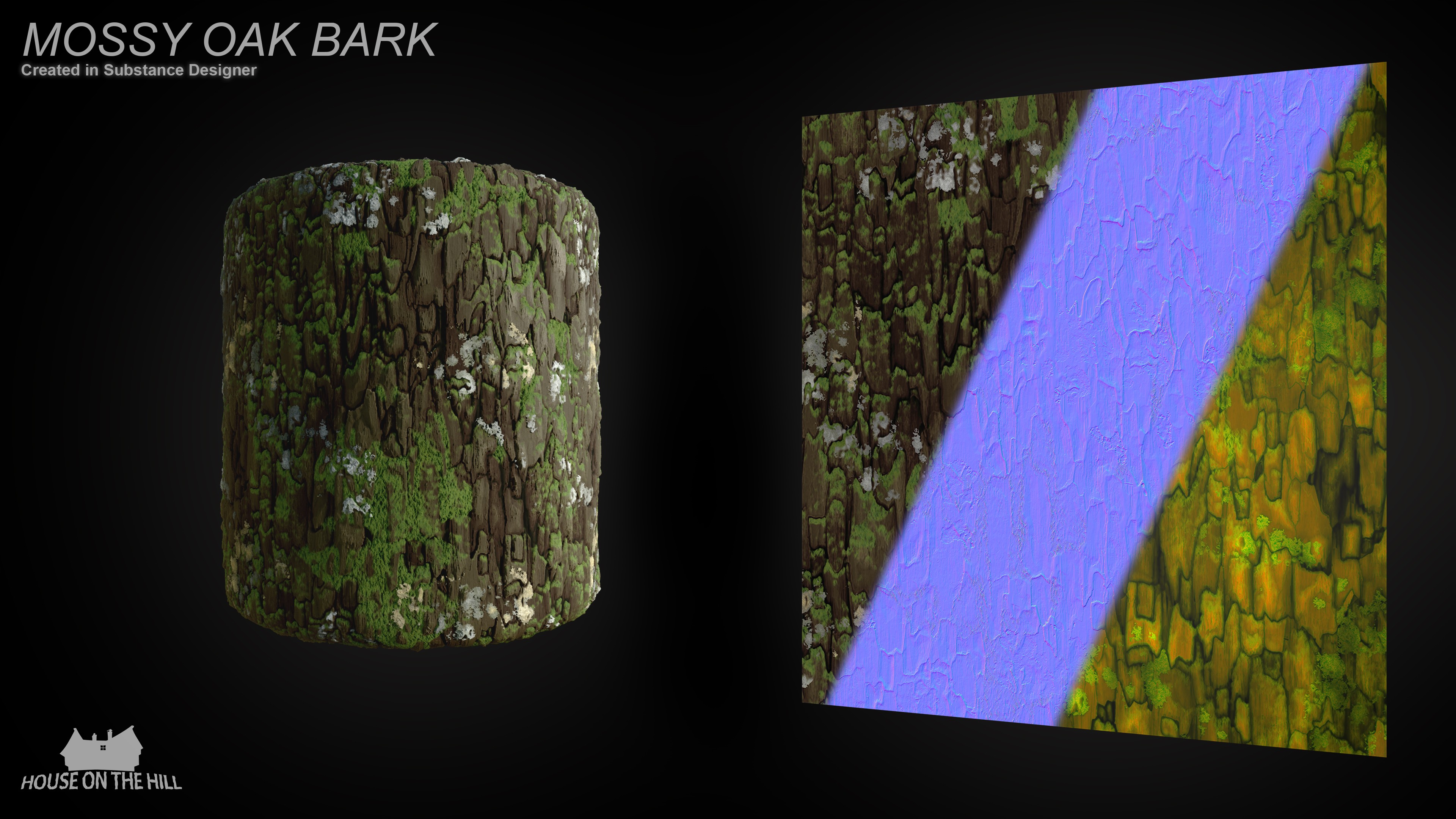 Mossy oak bark material