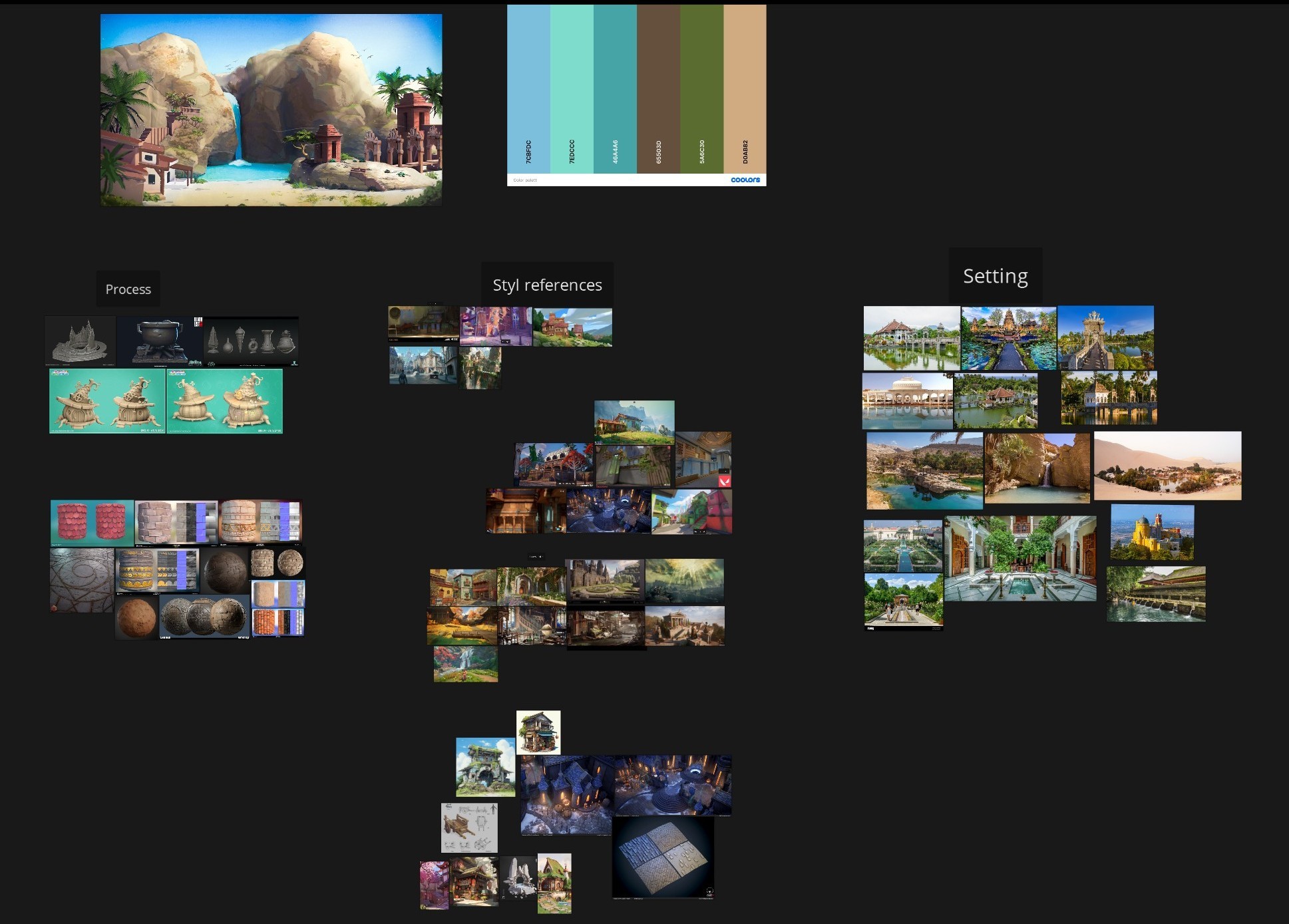 Oasis reference board with concept images